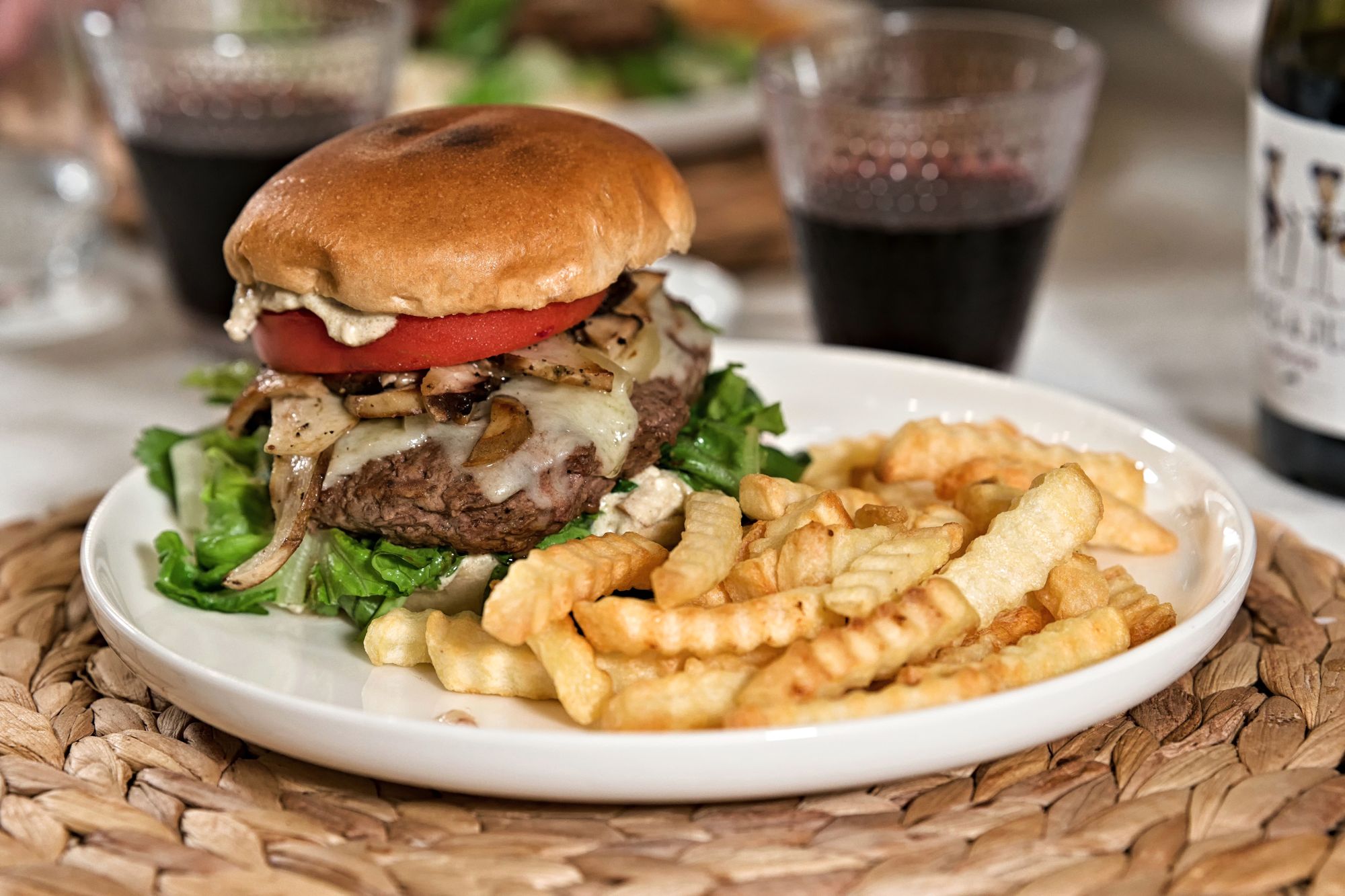 Porcini Burger with Crema di Carciofi and Gruyère Cheese